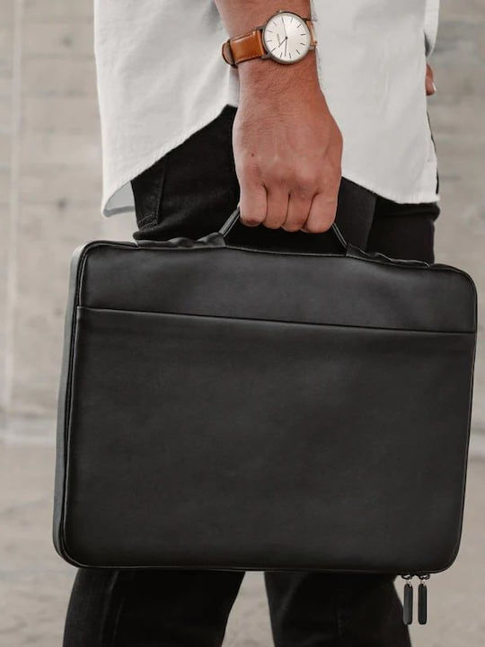 Sandmarc Leather Edition Θήκη για Laptop 14" MacBook Pro 14" σε Μαύρο χρώμα