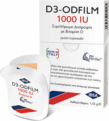 Ibsa D3-Odfilm Vitamin for Immune System Boost & Bone Health 1000iu Orange 30pcs