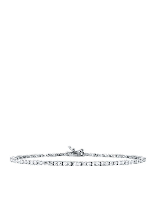 Kiriakos Gofas Set with Necklace & Bracelet from White Gold 14K with Stones