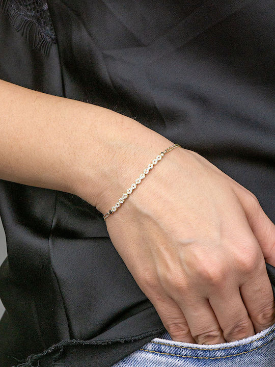 Kiriakos Gofas Σετ με Κολιέ & Βραχιόλι από Χρυσό 14K με Πέτρες