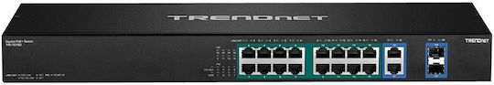 Trendnet TPE-TG182F Comutator Negestionat Strat 2 PoE+ cu 18 Porturi Gigabit (1Gbps) Ethernet și 2 Porturi SFP