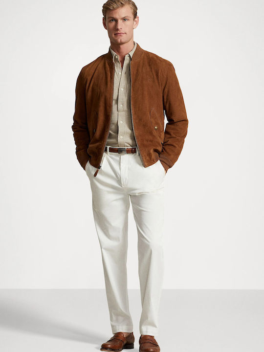 Long-sleeved Cotton Shirt Beige