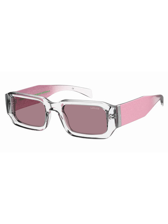 Levi's Sunglasses with Transparent Plastic Frame and Pink Lens LV1034/S/900U1/53