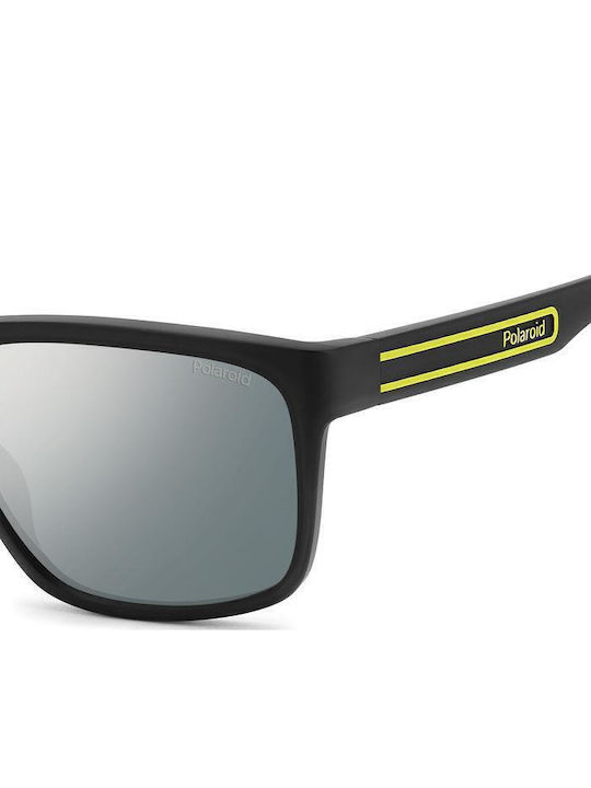 Polaroid Unisex Sunglasses with Black Plastic Frame and Silver Polarized Mirror Lens PLD2149/S 71C/EX
