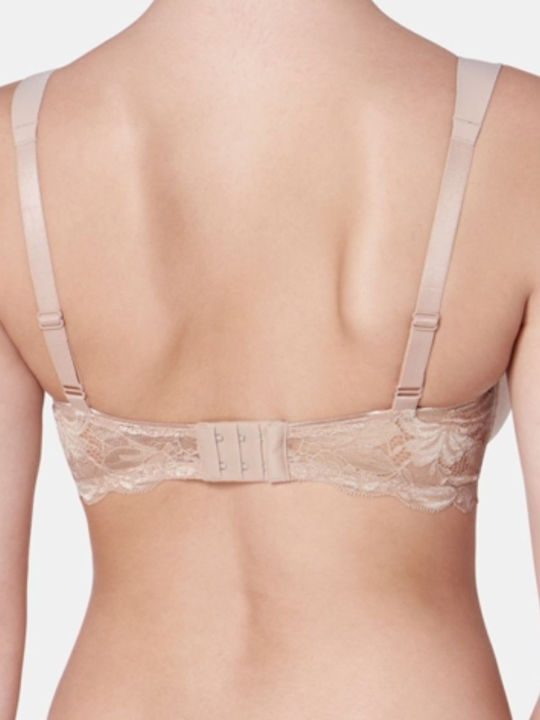 Triumph Lace Essential Μπεζ Minimizer Σουτιέν χωρίς Ενίσχυση