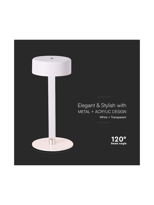 V-TAC Metal Lampă de masă LED cu Abajur Alb și Bază
