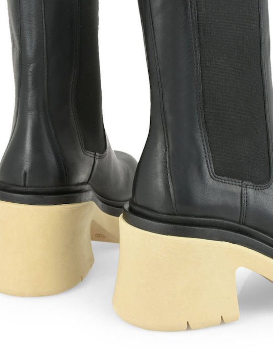 Leder Damen Knöchelstiefel Schwarz