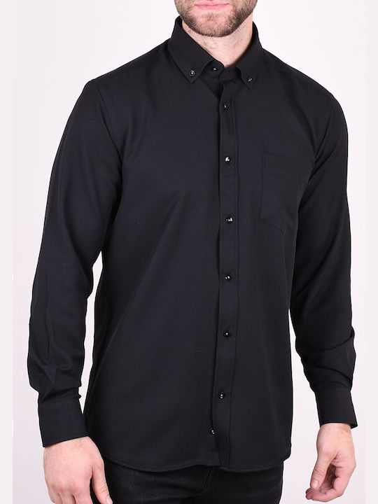 Kedi Men's Shirt Long Sleeve Black