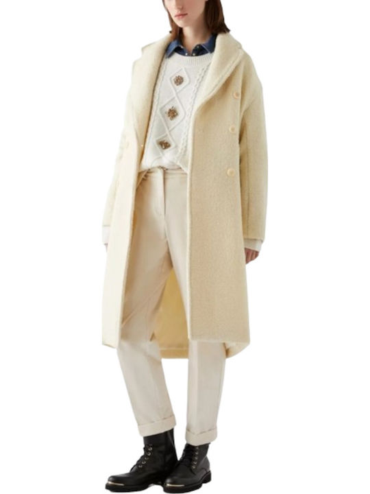 Women's Fabric Trousers Creme.