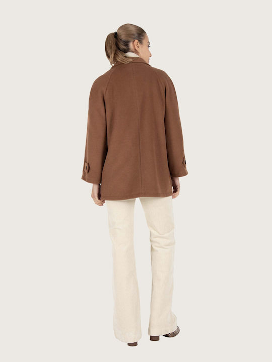 Figaro Women's Short Half Coat Camel