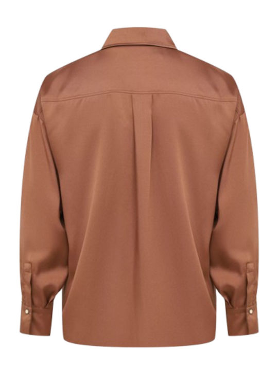 Pennyblack Women's Long Sleeve Shirt Dark Brown