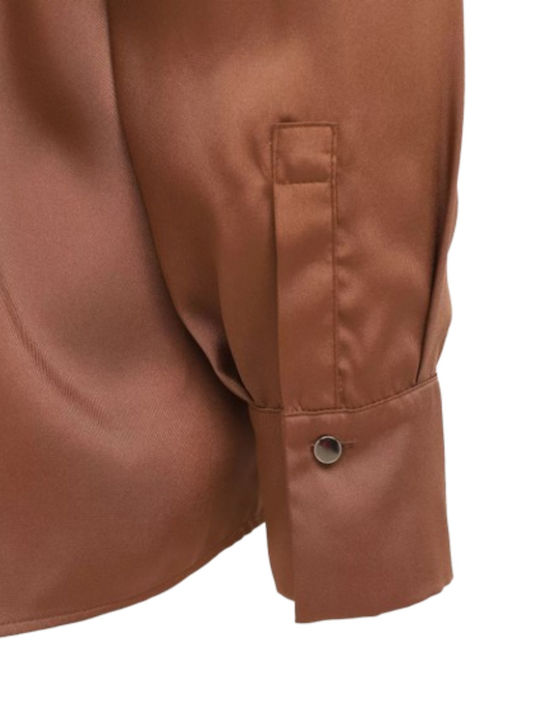 Women's Long Sleeve Shirt Dark Brown