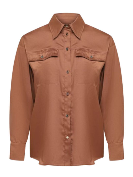 Women's Long Sleeve Shirt Dark Brown
