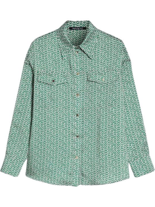 Дълъг ръкав Женска Риза Emerald Green