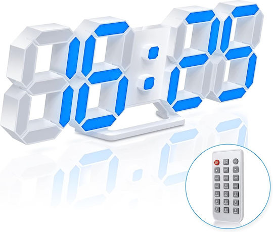 EDUP Масов Часовник Дигитален LED Пластмасов с Будилник Бял 30.006.0002