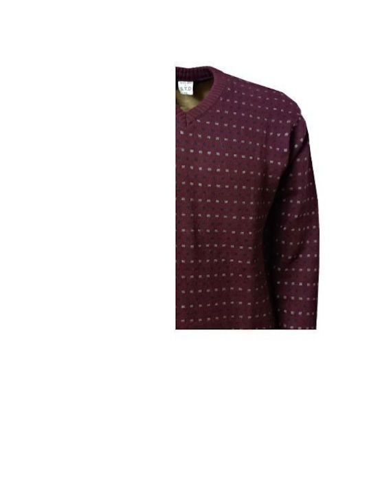 STP Clothing Men's Long Sleeve Sweater BORDO