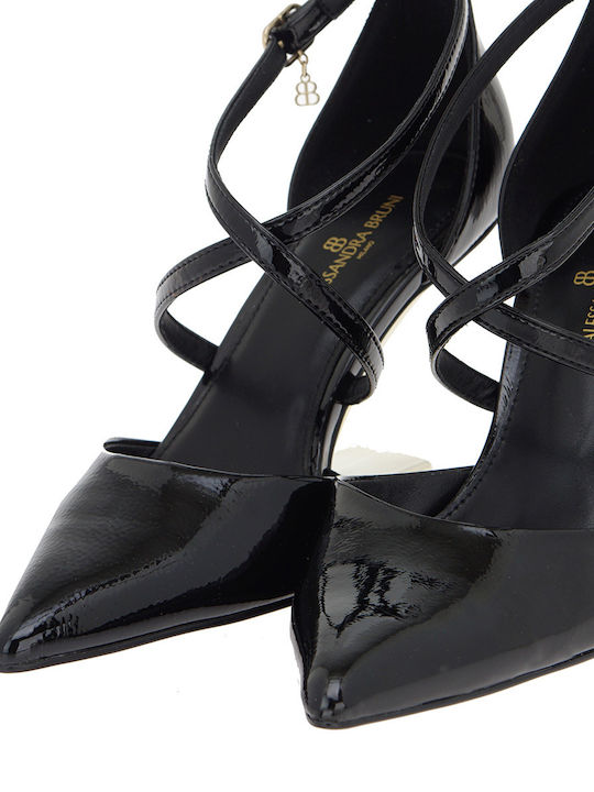 Γόβες με Ψηλό Τακούνι Black Wrinkle Patent