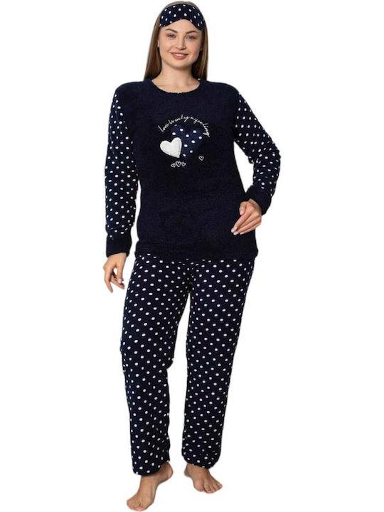 Remix Winter Women's Pyjama Set Fleece Dark Blue