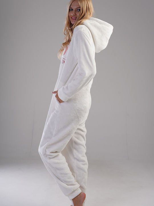 Vienetta Secret Winter Women's Onesie Pyjama White