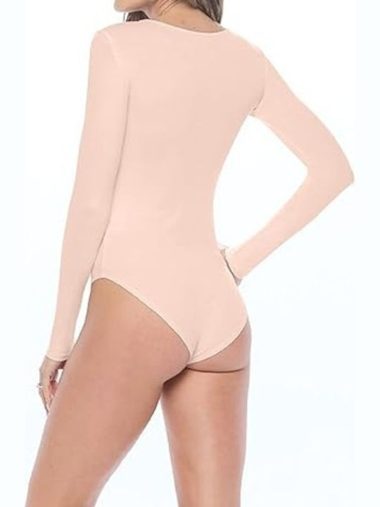 Diana Long Sleeve Bodysuit Beige