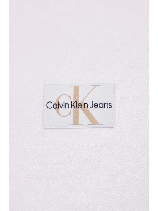 Calvin Klein Ανδρικό Πουκάμισο Μακρυμάνικo με Κανονική Γραμμή Λευκό