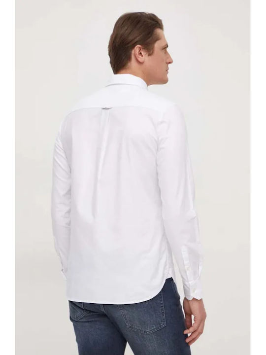Langärmlig Jeans Hemd Weiß