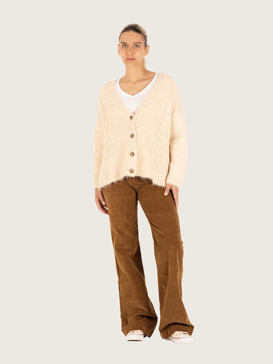 Indi & Cold Short Women's Cardigan Brown