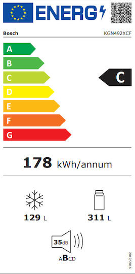 Bosch Ψυγειοκαταψύκτης 440lt Total NoFrost Υ203xΠ70xΒ66.7εκ. Μαύρος KGN492XCF