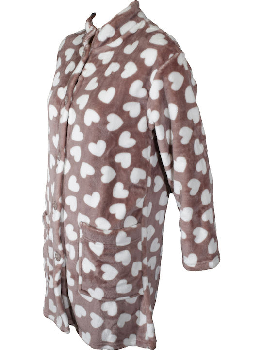 Nina Club Winter Women's Fleece Robe Brown