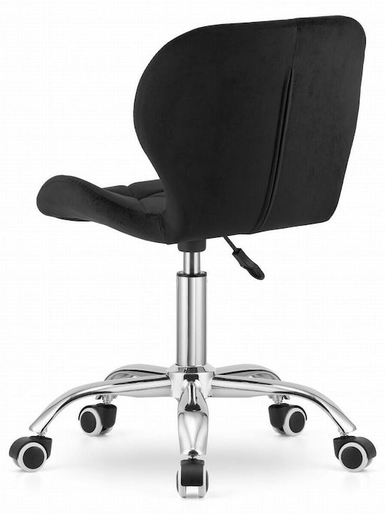 Chair Visitor with Wheels in Black Color 53.5x55x73.5cm 1pcs
