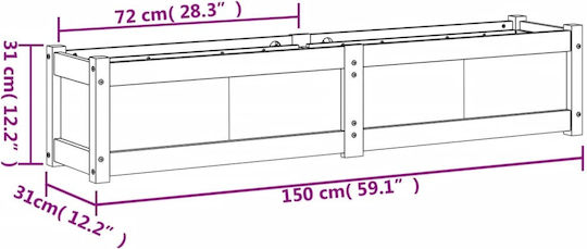 vidaXL Σετ 2 Ζαρντινιέρες Ξύλινες Μασίφ Ξύλο Πεύκου
