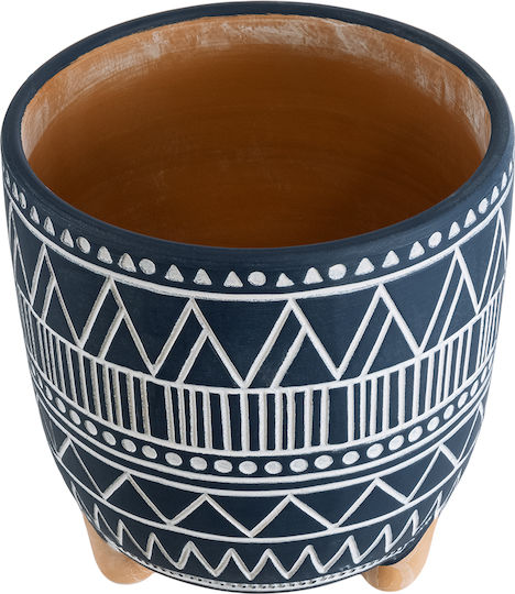 GloboStar Artificial Garden Mumbai Plant Pot Ceramic Blue GloboStar Artificial Garden Mumbai Plant Pot Ceramic Blue