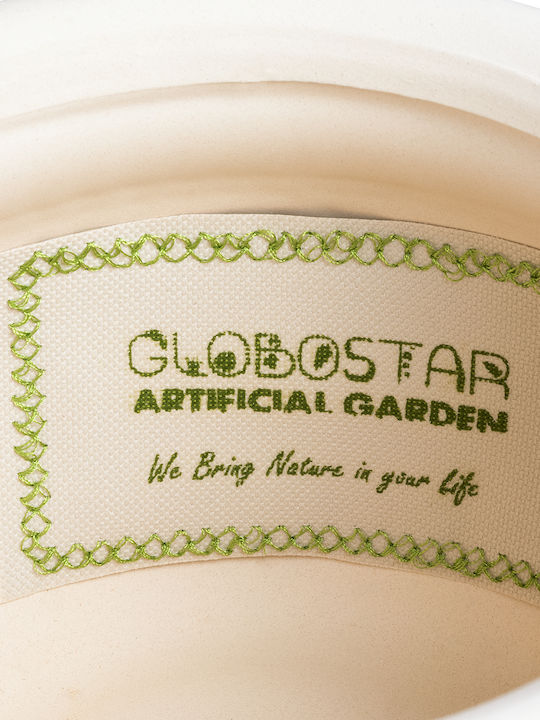 GloboStar Morelia Planter Ceramic Beige with Stand 19x19x13cm.