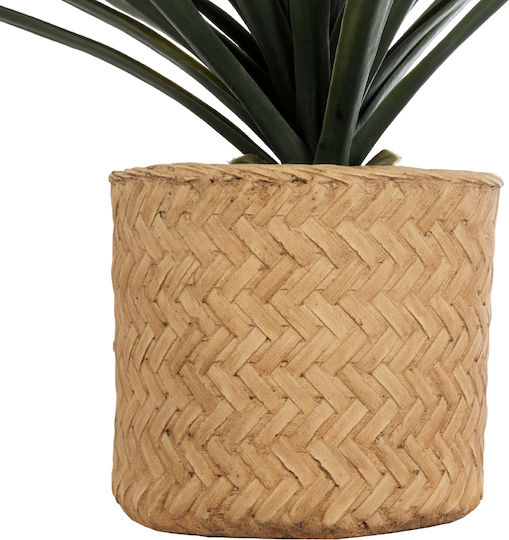 GloboStar Artificial Garden Medrano Übertopf Polyester Beige mit Gestell 69x69x23εκ.