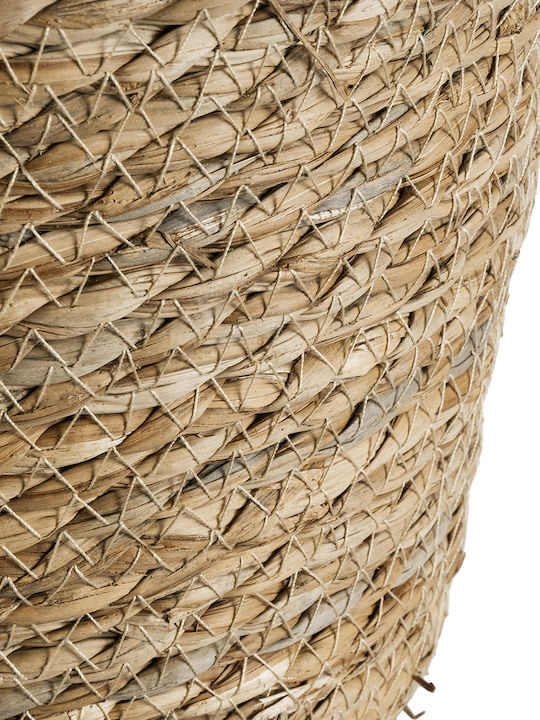 GloboStar Patmos Planter Rattan Brown with Stand 20x20x15cm.