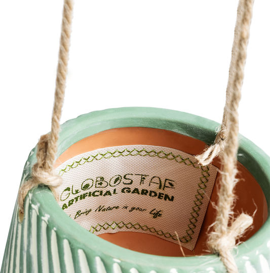 GloboStar Hanging Planter Ceramic White 13x13x10.5cm.