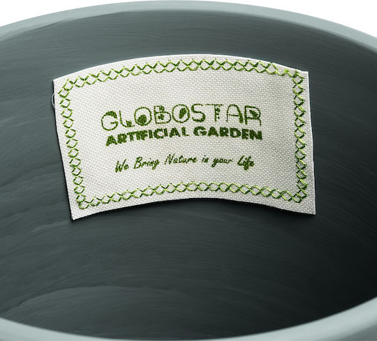 GloboStar Саксия Керамика Сив Със стойка 20x20x20εκ.