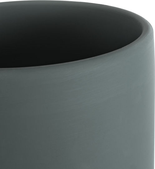 GloboStar Übertopf Keramik Gray mit Gestell 15x15x15εκ.