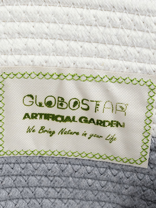 GloboStar Kefalonia Саксия Ратан Бял Със стойка 25x25x25εκ.