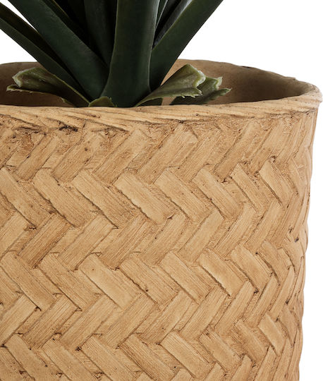 GloboStar Artificial Garden Medrano Übertopf Polyester Beige mit Gestell 69x69x23εκ.