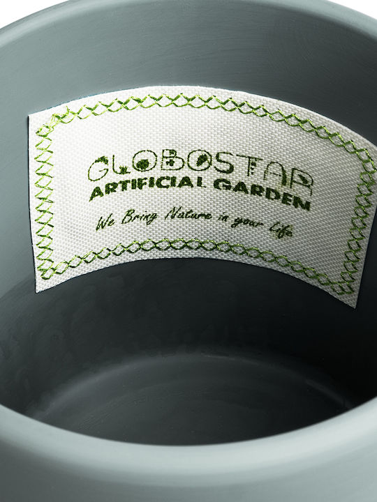 GloboStar Übertopf Keramik Gray mit Gestell 15x15x15εκ.