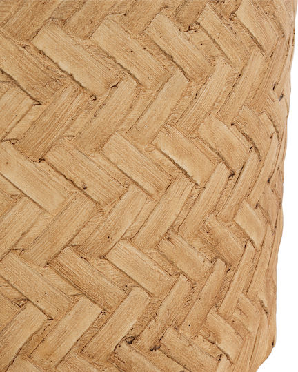 GloboStar Artificial Garden Medrano Übertopf Polyester Beige mit Gestell 69x69x23εκ.