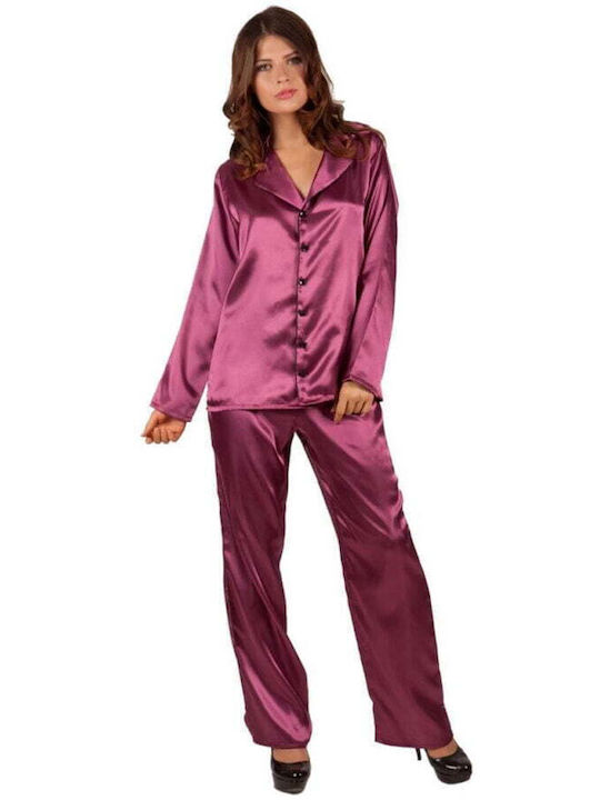 Miorre Winter Damen Pyjama-Set Satin KERAMID