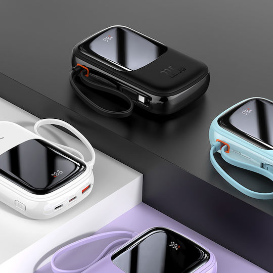 Baseus Qpow Power Bank 10000mAh 22.5W με Θύρα USB-A και Θύρα USB-C Power Delivery / Quick Charge 3.0 Λευκό