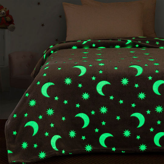Beauty Home Κουβέρτα Fleece Art Φωσφορίζουσα Γκρι 160x220εκ.