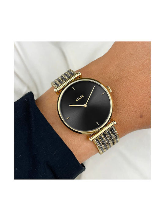 Cluse Triomphe Mesh Watch with Gold Metal Bracelet