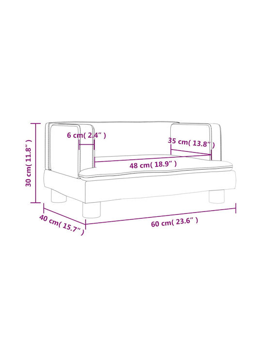 Kids Sofa Brown 60x40x30cm