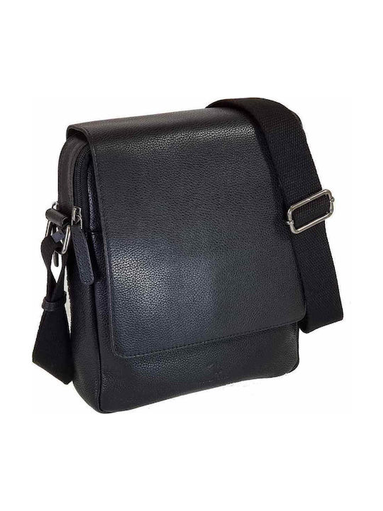 Earth Geantă De Umăr / Tip Crossbody Din Piele Pentru Bărbați Neagră