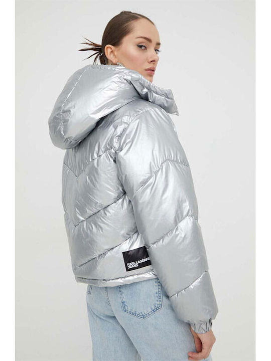 Karl Lagerfeld Women's Short Puffer Jacket for Winter ASHMI