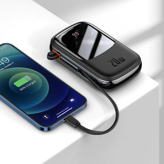 Baseus Qpow Pro Power Bank 20000mAh 20W με Θύρα USB-A και Θύρα USB-C Power Delivery / Quick Charge 3.0 Μαύρο